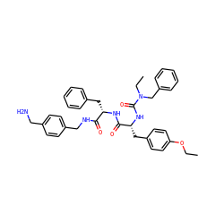 CCOc1ccc(C[C@@H](NC(=O)N(CC)Cc2ccccc2)C(=O)N[C@@H](Cc2ccccc2)C(=O)NCc2ccc(CN)cc2)cc1 ZINC000206318014