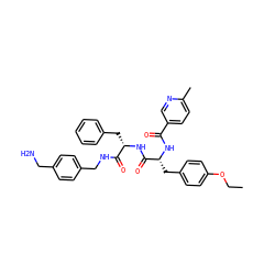 CCOc1ccc(C[C@@H](NC(=O)c2ccc(C)nc2)C(=O)N[C@@H](Cc2ccccc2)C(=O)NCc2ccc(CN)cc2)cc1 ZINC000206326855