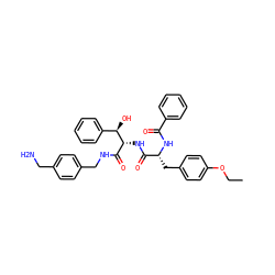 CCOc1ccc(C[C@@H](NC(=O)c2ccccc2)C(=O)N[C@H](C(=O)NCc2ccc(CN)cc2)[C@H](O)c2ccccc2)cc1 ZINC000206314174