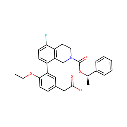 CCOc1ccc(CC(=O)O)cc1-c1ccc(F)c2c1CN(C(=O)O[C@H](C)c1ccccc1)CC2 ZINC001772589642