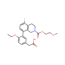 CCOc1ccc(CC(=O)O)cc1-c1ccc(F)c2c1CN(C(=O)OCCOC)CC2 ZINC000144025436