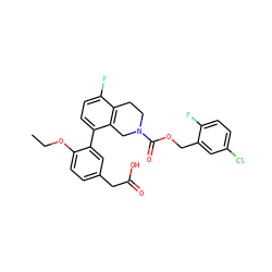CCOc1ccc(CC(=O)O)cc1-c1ccc(F)c2c1CN(C(=O)OCc1cc(Cl)ccc1F)CC2 ZINC000144093338