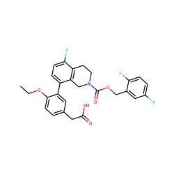 CCOc1ccc(CC(=O)O)cc1-c1ccc(F)c2c1CN(C(=O)OCc1cc(F)ccc1F)CC2 ZINC000144124193