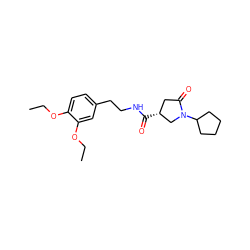 CCOc1ccc(CCNC(=O)[C@@H]2CC(=O)N(C3CCCC3)C2)cc1OCC ZINC000004111028