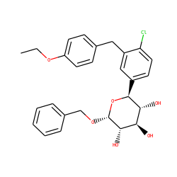 CCOc1ccc(Cc2cc([C@@H]3O[C@@H](OCc4ccccc4)[C@@H](O)[C@H](O)[C@H]3O)ccc2Cl)cc1 ZINC000045254318