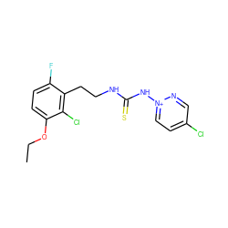 CCOc1ccc(F)c(CCNC(=S)N[n+]2ccc(Cl)cn2)c1Cl ZINC000027429345