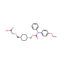 CCOc1ccc(N(C(=O)OC[C@H]2CC[C@H](COCC(=O)O)CC2)c2ccccc2)cc1 ZINC001772608117