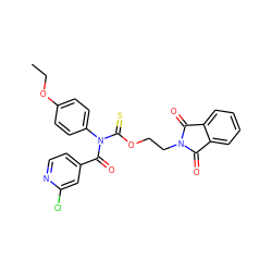 CCOc1ccc(N(C(=O)c2ccnc(Cl)c2)C(=S)OCCN2C(=O)c3ccccc3C2=O)cc1 ZINC000027873284