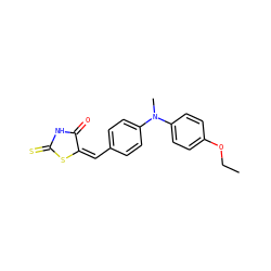 CCOc1ccc(N(C)c2ccc(/C=C3/SC(=S)NC3=O)cc2)cc1 ZINC000005027444