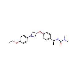 CCOc1ccc(N2CC(Oc3ccc([C@H](C)NC(=O)N(C)C)cc3)C2)cc1 ZINC000142195404