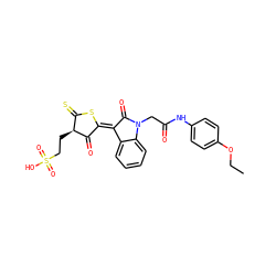 CCOc1ccc(NC(=O)CN2C(=O)/C(=C3\SC(=S)[C@H](CCS(=O)(=O)O)C3=O)c3ccccc32)cc1 ZINC001772654557