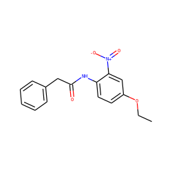 CCOc1ccc(NC(=O)Cc2ccccc2)c([N+](=O)[O-])c1 ZINC000004069963