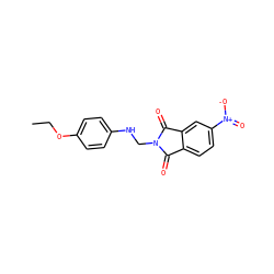 CCOc1ccc(NCN2C(=O)c3ccc([N+](=O)[O-])cc3C2=O)cc1 ZINC000000099040