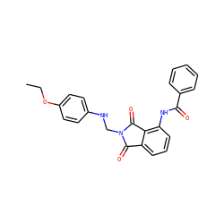 CCOc1ccc(NCN2C(=O)c3cccc(NC(=O)c4ccccc4)c3C2=O)cc1 ZINC000653719130