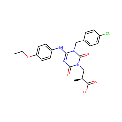 CCOc1ccc(Nc2nc(=O)n(C[C@H](C)C(=O)O)c(=O)n2Cc2ccc(Cl)cc2)cc1 ZINC000200516787
