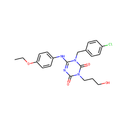 CCOc1ccc(Nc2nc(=O)n(CCCO)c(=O)n2Cc2ccc(Cl)cc2)cc1 ZINC000200525919