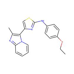 CCOc1ccc(Nc2nc(-c3c(C)nc4ccccn34)cs2)cc1 ZINC000000755692