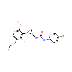CCOc1ccc(OC)c([C@H]2C[C@H]2NC(=O)Nc2ccc(Br)cn2)c1F ZINC000029312142