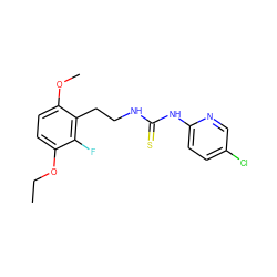 CCOc1ccc(OC)c(CCNC(=S)Nc2ccc(Cl)cn2)c1F ZINC000013759875