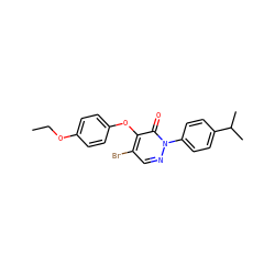 CCOc1ccc(Oc2c(Br)cnn(-c3ccc(C(C)C)cc3)c2=O)cc1 ZINC000066136695