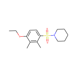 CCOc1ccc(S(=O)(=O)N2CCCCC2)c(C)c1C ZINC000000618837