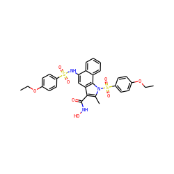 CCOc1ccc(S(=O)(=O)Nc2cc3c(C(=O)NO)c(C)n(S(=O)(=O)c4ccc(OCC)cc4)c3c3ccccc23)cc1 ZINC001772623613