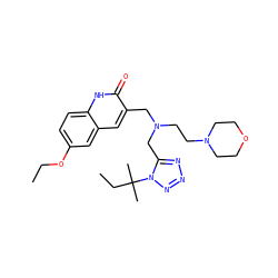 CCOc1ccc2[nH]c(=O)c(CN(CCN3CCOCC3)Cc3nnnn3C(C)(C)CC)cc2c1 ZINC000020081858