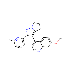 CCOc1ccc2c(-c3c(-c4cccc(C)n4)nn4c3CCC4)ccnc2c1 ZINC000027110251