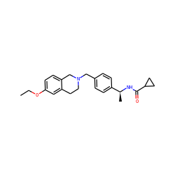 CCOc1ccc2c(c1)CCN(Cc1ccc([C@H](C)NC(=O)C3CC3)cc1)C2 ZINC001772650141