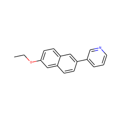 CCOc1ccc2cc(-c3cccnc3)ccc2c1 ZINC000013674454