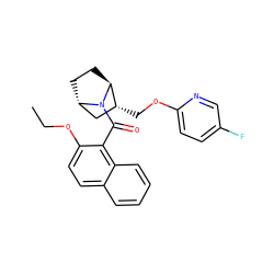 CCOc1ccc2ccccc2c1C(=O)N1[C@H]2CC[C@H]1[C@H](COc1ccc(F)cn1)C2 ZINC000226050412