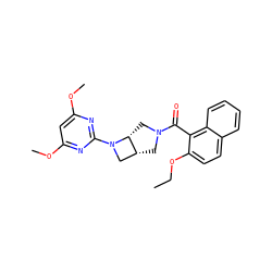 CCOc1ccc2ccccc2c1C(=O)N1C[C@@H]2CN(c3nc(OC)cc(OC)n3)[C@@H]2C1 ZINC000116826459