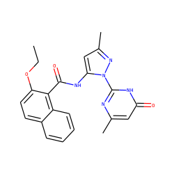 CCOc1ccc2ccccc2c1C(=O)Nc1cc(C)nn1-c1nc(C)cc(=O)[nH]1 ZINC000007418953
