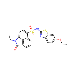 CCOc1ccc2nc(NS(=O)(=O)c3ccc4c5c(cccc35)C(=O)N4CC)sc2c1 ZINC000019923853