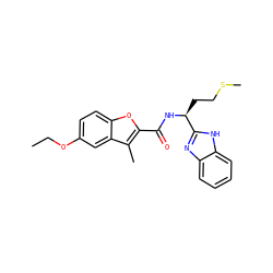 CCOc1ccc2oc(C(=O)N[C@@H](CCSC)c3nc4ccccc4[nH]3)c(C)c2c1 ZINC000006187311