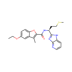 CCOc1ccc2oc(C(=O)N[C@@H](CCSC)c3nc4ncccc4[nH]3)c(C)c2c1 ZINC000071405035