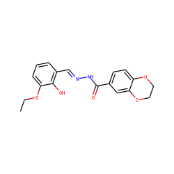 CCOc1cccc(/C=N/NC(=O)c2ccc3c(c2)OCCO3)c1O ZINC000000506731