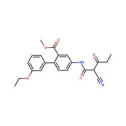 CCOc1cccc(-c2ccc(NC(=O)C(C#N)C(=O)CC)cc2C(=O)OC)c1 ZINC000101459844