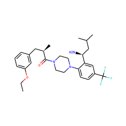 CCOc1cccc(C[C@@H](C)C(=O)N2CCN(c3ccc(C(F)(F)F)cc3[C@@H](N)CC(C)C)CC2)c1 ZINC000036285714