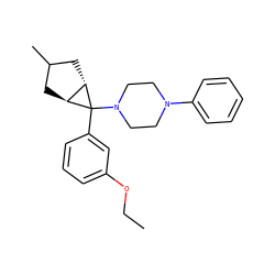 CCOc1cccc(C2(N3CCN(c4ccccc4)CC3)[C@H]3CC(C)C[C@@H]32)c1 ZINC000103131195