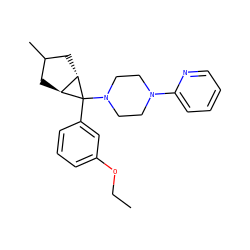 CCOc1cccc(C2(N3CCN(c4ccccn4)CC3)[C@H]3CC(C)C[C@@H]32)c1 ZINC000101685190