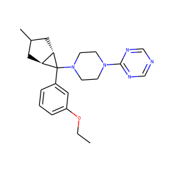 CCOc1cccc(C2(N3CCN(c4ncncn4)CC3)[C@H]3CC(C)C[C@@H]32)c1 ZINC000101685151