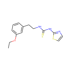 CCOc1cccc(CCNC(=S)Nc2nccs2)c1 ZINC000013744861