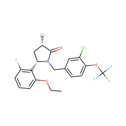 CCOc1cccc(F)c1[C@@H]1C[C@H](Cl)C(=O)N1Cc1ccc(OC(F)(F)F)c(Cl)c1 ZINC000167778955