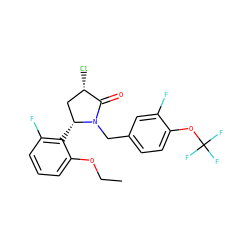 CCOc1cccc(F)c1[C@@H]1C[C@H](Cl)C(=O)N1Cc1ccc(OC(F)(F)F)c(F)c1 ZINC000167052631