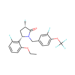 CCOc1cccc(F)c1[C@@H]1C[C@H](F)C(=O)N1Cc1ccc(OC(F)(F)F)c(F)c1 ZINC000167612300