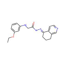 CCOc1cccc(NCC(=O)N/N=C2\CCCc3cnccc32)c1 ZINC001772593738