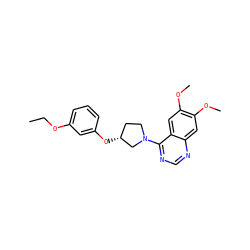 CCOc1cccc(O[C@@H]2CCN(c3ncnc4cc(OC)c(OC)cc34)C2)c1 ZINC000014956453