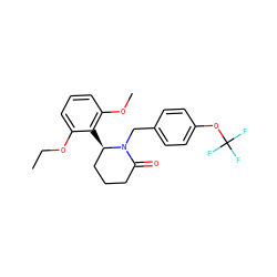 CCOc1cccc(OC)c1[C@@H]1CCCC(=O)N1Cc1ccc(OC(F)(F)F)cc1 ZINC000098176754