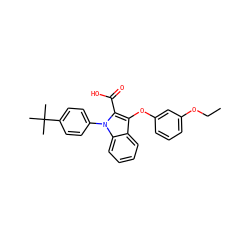 CCOc1cccc(Oc2c(C(=O)O)n(-c3ccc(C(C)(C)C)cc3)c3ccccc23)c1 ZINC000028528119